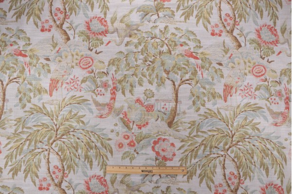 PK Lifestyles Forest & The Tree Printed Cotton Blend Drapery Fabric in Apricot 