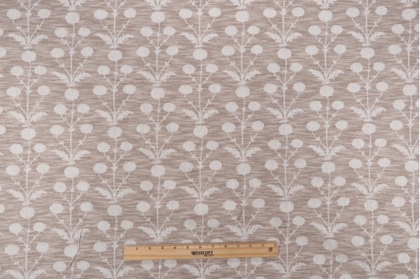 Villa D Ascoli Mughal Blooms Woven Upholstery Fabric in Chai 