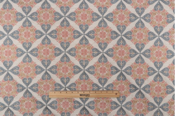 Villa D Ascoli Oasis Embroidered Drapery Fabric in Indienne 