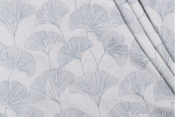 Click for PK Lifestyles Ginkgo Embroidered Drapery Fabric in Sky  PK Lifestyles Ginkgo Embroidered Drapery Fabric in Sky