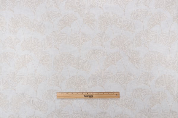 Click for PK Lifestyles Ginkgo Embroidered Drapery Fabric in Dune  PK Lifestyles Ginkgo Embroidered Drapery Fabric in Dune