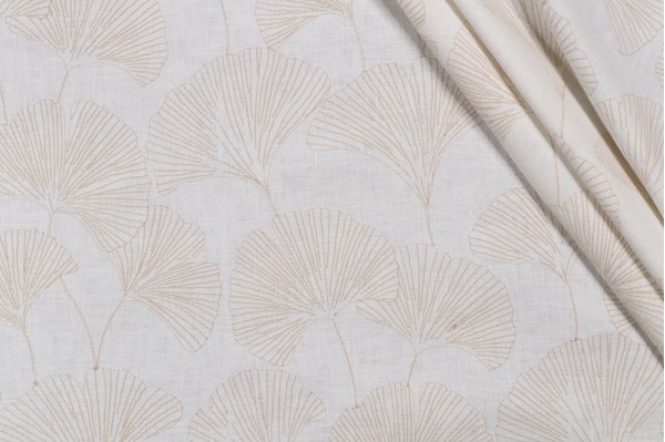 Click for PK Lifestyles Ginkgo Embroidered Drapery Fabric in Dune  PK Lifestyles Ginkgo Embroidered Drapery Fabric in Dune