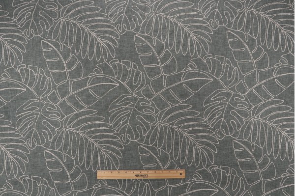 Click for Tommy Bahama Monstera Embroidered Drapery Fabric in Juniper  Tommy Bahama Monstera Embroidered Drapery Fabric in Juniper