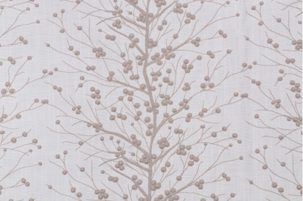 Spruce Embroidered Drapery Fabric in Dusk