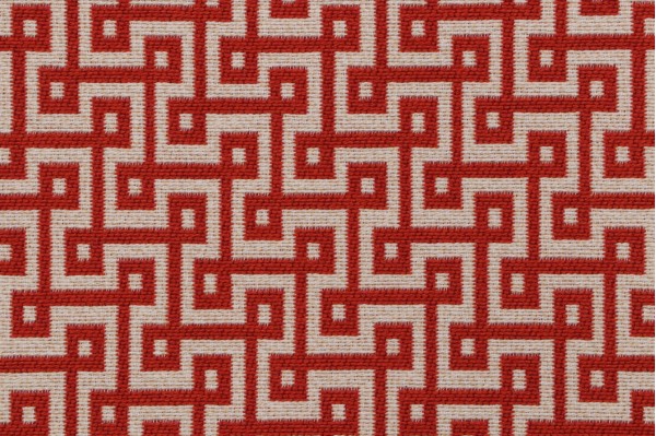 Thibaut Circuit W74331 Woven Upholstery Fabric in Tomato Red on Almond
