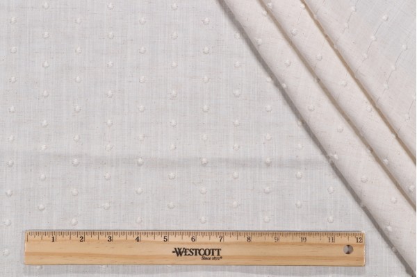 Suisse Embroidered Drapery Fabric in Vanilla