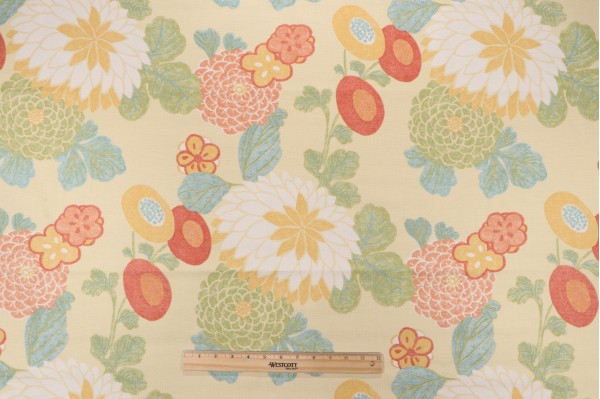 Click for 1 Yard Thibaut Coco F93222 Printed Cotton Drapery Fabric in Yellow 1 Yard Thibaut Coco F93222 Printed Cotton Drapery Fabric in Yellow