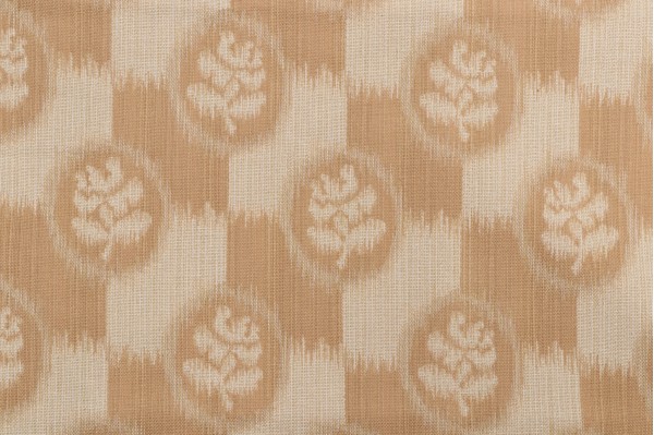 Ikat Floral Damask Upholstery Fabric in Dune