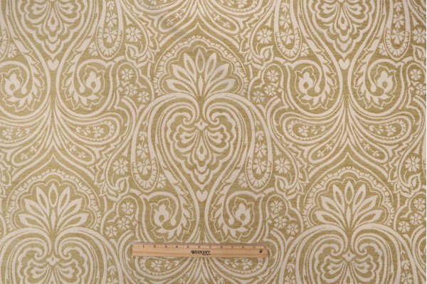 Scalamandre Paisley Chenille Damask Upholstery Fabric in Willow