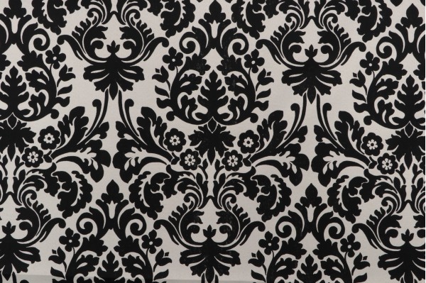 Sample of Waverly Essence Printed Polyester Outdoor Fabric in Onyx 