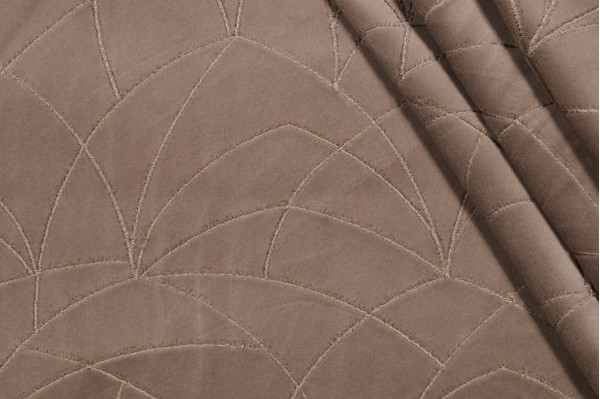 PK Lifestyles Curvature Embroidered Velveteen Decorator Fabric in Driftwood