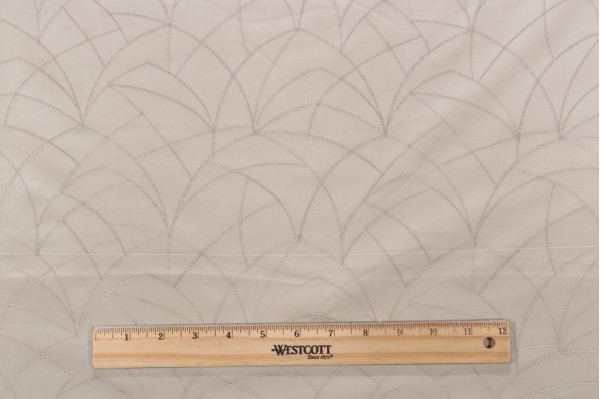 PK Lifestyles Curvature Embroidered Velveteen Decorator Fabric in Flax 