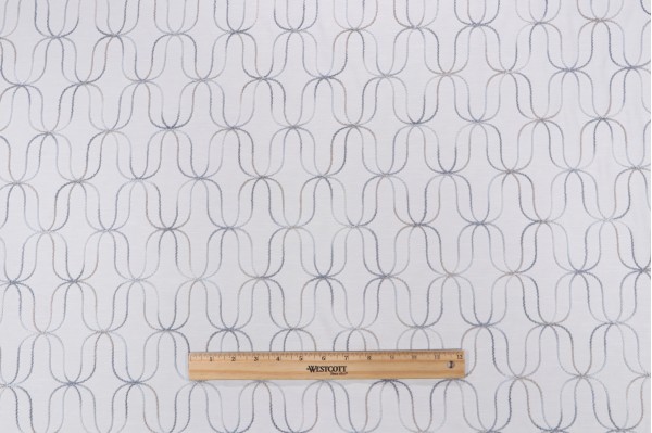 Sample of Novogratz Acoustic Embroidered Drapery Fabric in Indigo 