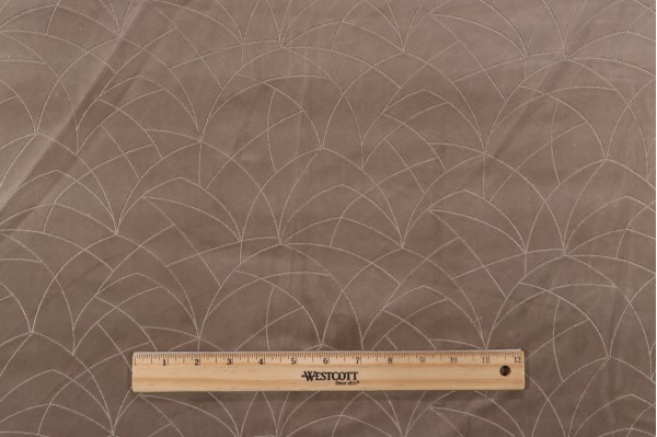 PK Lifestyles Curvature Embroidered Velveteen Decorator Fabric in Driftwood