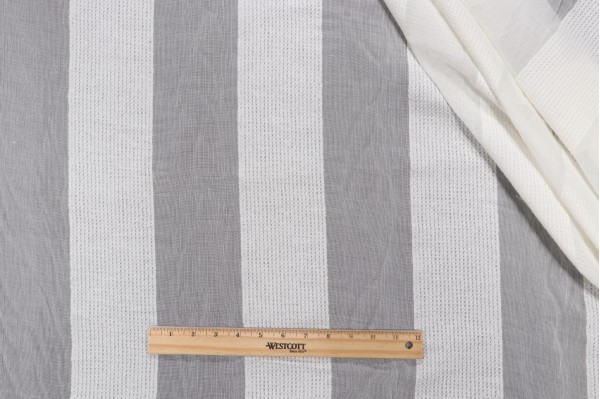 Scalamandre Sheer Stripe Drapery Fabric in White