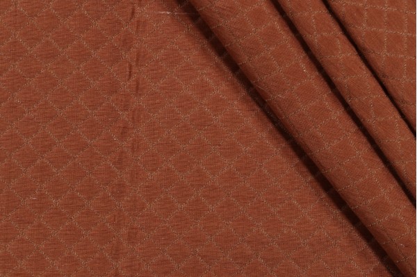 Scalamandre Matelasse Upholstery Fabric in Rust