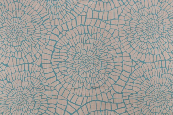 Old World Weavers Dianthus Printed Drapery Fabric in Turquoise for Scalamandre