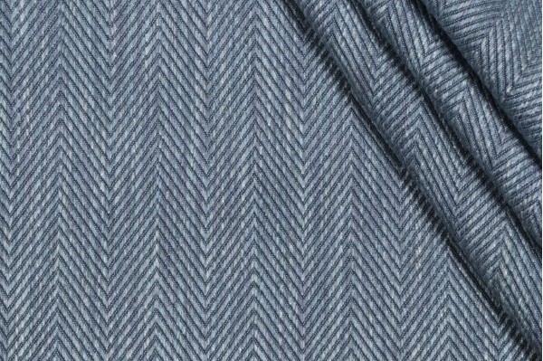 Scalamandre Herringbone Woven Upholstery Fabric in Sky Blue