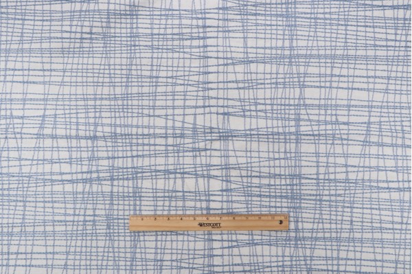 Grey Watkins Guiford Embroidered Decorator Fabric in Light Blue for Scalamandre