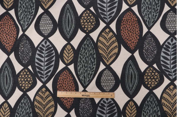 Richloom Ankeny Printed Drapery Fabric in Mineral