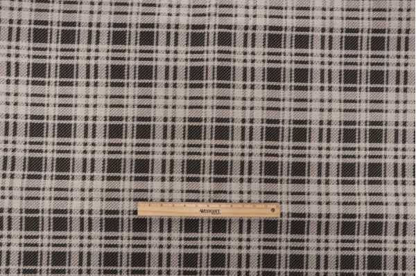 Plaid Woven Upholstery Fabric in Newsprint