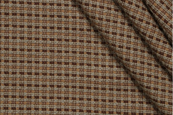 Scalamandre Check Woven Upholstery Fabric in Gold/Brown/Multi