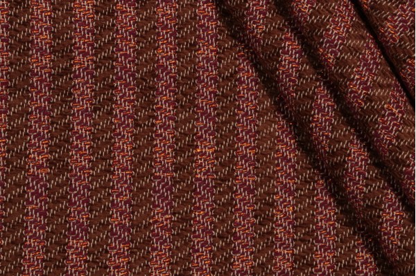 Scalamandre Stripe Woven Chenille Upholstery Fabric in Plum/Multi