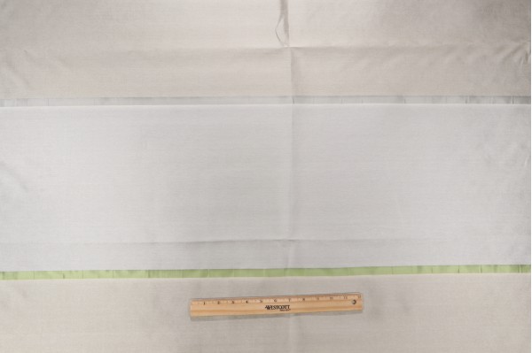 Scalamandre Silk Stripe Sheer Drapery Fabric in Green/Grey
