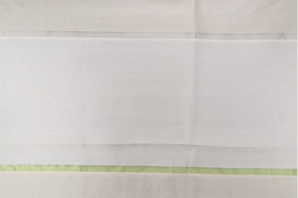 Scalamandre Silk Stripe Sheer Drapery Fabric in Green/Grey