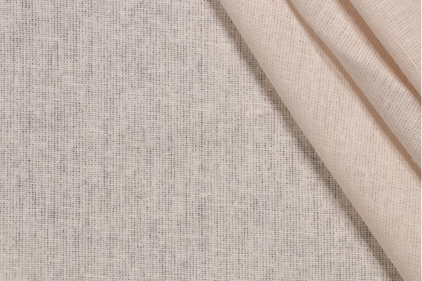 1 Yard Bernard Thorp & Co Linen Woven Semi-Sheer Drapery Fabric in Off-White for Scalamandre