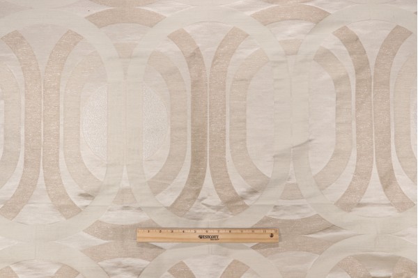 Edmond Petit Soierie Orion Damask Decorator Fabric in Ivoire for Scalamandre