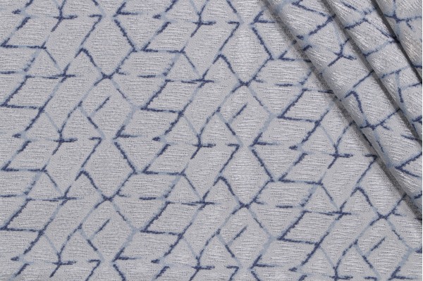 Grey Watkins Grandy Sheer Drapery Fabric in Blue for Scalamandre