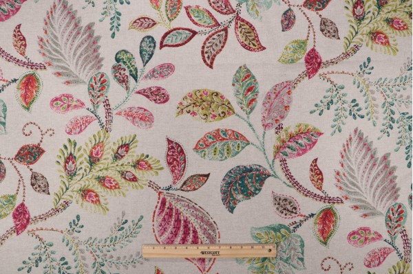P Kaufmann Autumn Leaves Printed Drapery Fabric in Tutti Frutti