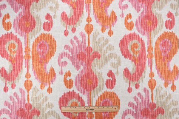 P Kaufmann Salma Printed Linen Blend Drapery Fabric in Sunshine