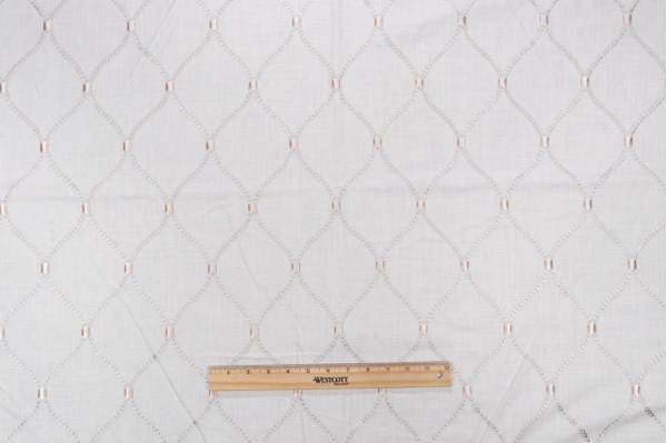 Williamsburg Deane Embroidery Drapery Fabric in Sterling