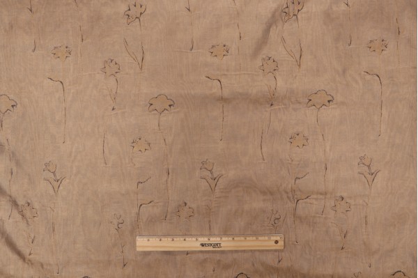 Click for 4.25 Yards Grey Watkins Orissa Sheer Silk Drapery Fabric in Pewter for Scalamandre Grey Watkins Orissa Sheer Silk Drapery Fabric in Pewter for Scalamandre