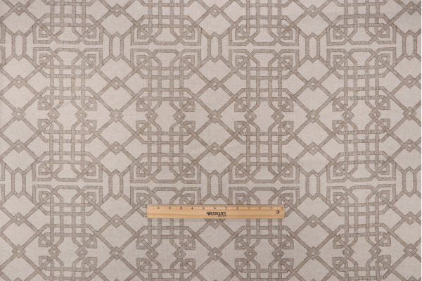 Scalamandre Trellis Printed Drapery Fabric in Grey