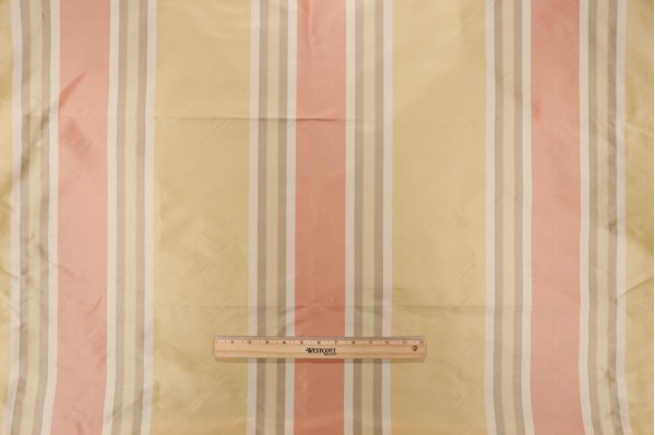 Scalamandre Silk Stripe Decorator Fabric in Salmon/Multi