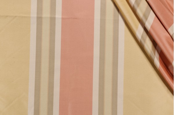 Scalamandre Silk Stripe Decorator Fabric in Salmon/Multi