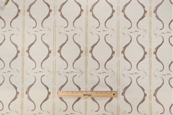 Scalamandre Helene Print Linen Blend Drapery Fabric in Mocha