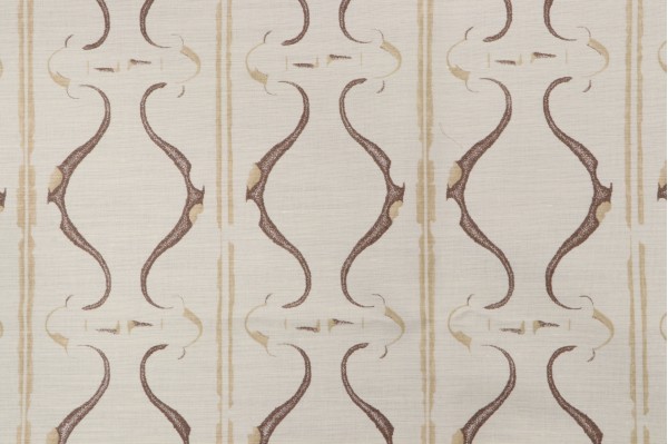 Scalamandre Helene Print Linen Blend Drapery Fabric in Mocha