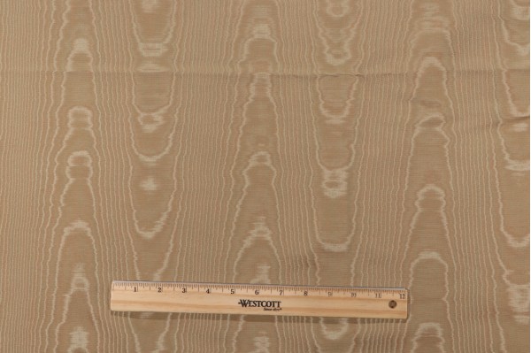 Scalamandre Doberman Glace Moire Decorator Fabric in Gold/Green