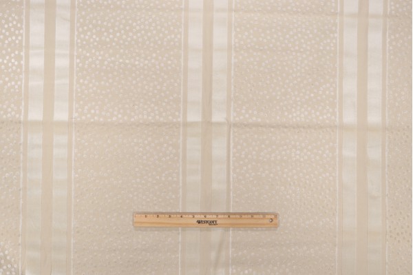 Fonthill Dotty Stripe Velvet Upholstery Fabric in Parchment for Scalamandre