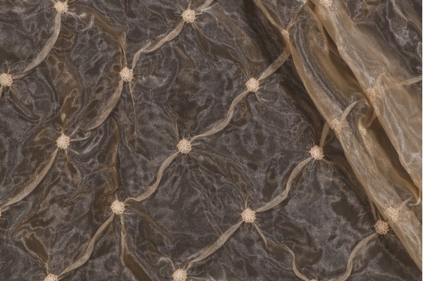 Scalamandre Marlene Sheer Silk Drapery Fabric in Gold