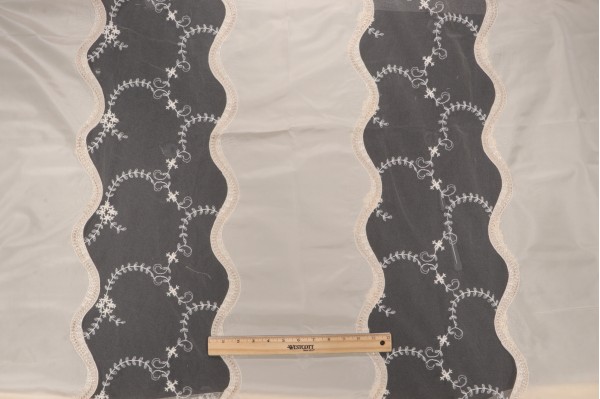 Old World Weavers Dorisse Sheer Embroidered Drapery Fabric in Chantilly for Scalamandre