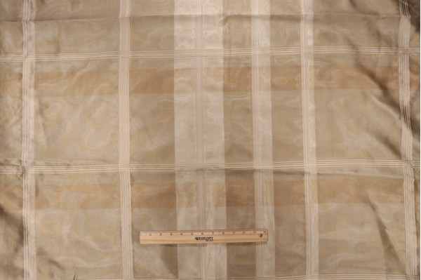 Grey Watkins Iridescent Plaid Silk Drapery Fabric in Champagne for Scalamandre