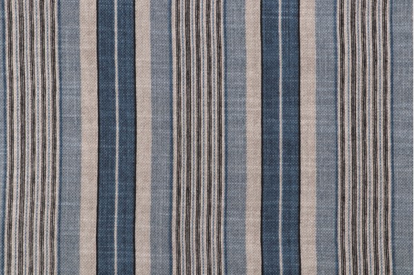 Waverly Long Hill Stripe Printed Cotton Blend Drapery Fabric in Dresden 