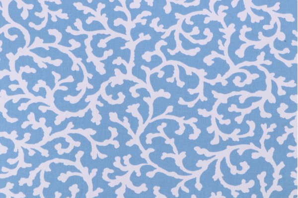 Sample of Waverly Savoy Silhouette Printed Cotton Twill Drapery Fabric in Bluebell 