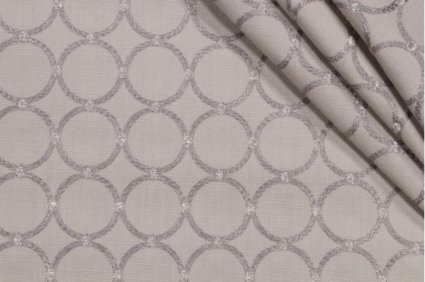 PK Lifestyles Ringtone Embroidered Drapery Fabric in Sterling