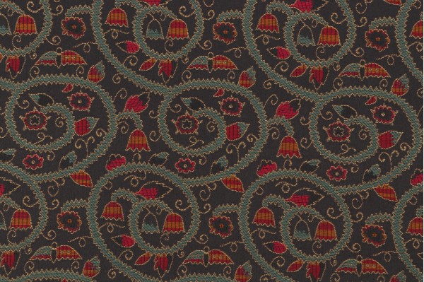 Scalamandre Scroll Tapestry Upholstery Fabric in Coal